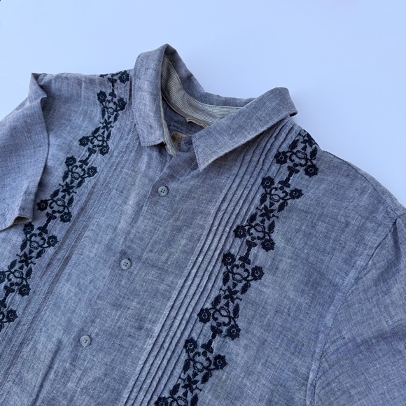 Men’s Guess Brand Short Sleeve Shirt Linen/Cotton Blend Size XL - Picture 2 of 7